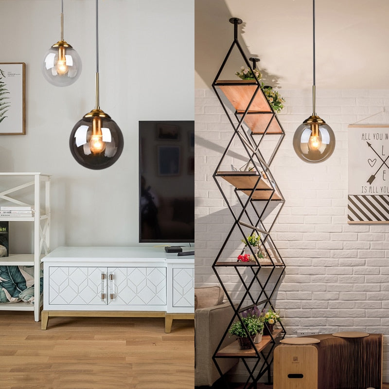 Narell Luminaires Suspension Verre Transparent Ambre - Neutralighting