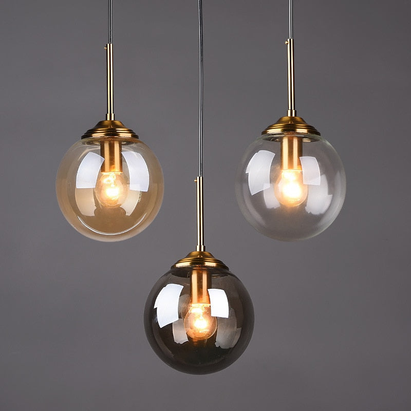 Narell Luminaires Suspension Verre Transparent Ambre - Neutralighting