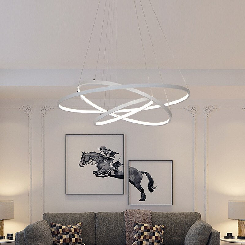Aluna Suspension 3 Anneaux Moderne Salon - Neutralighting