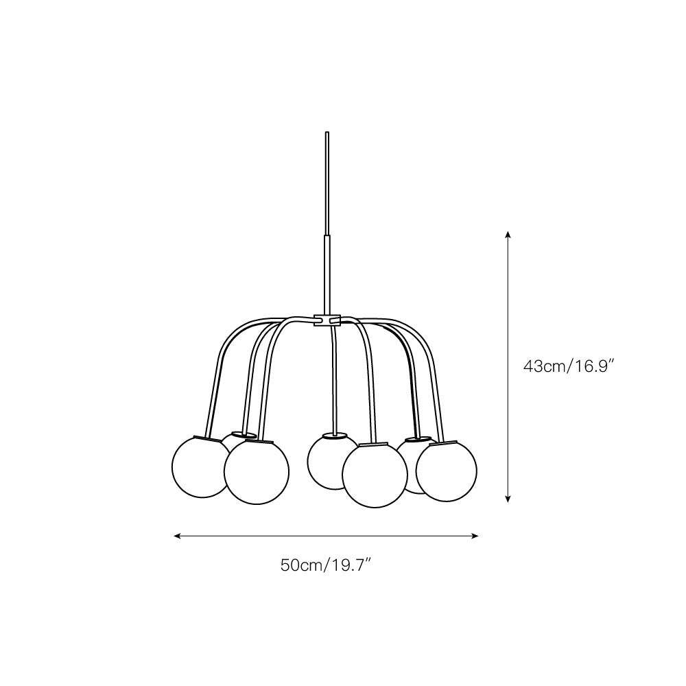 Elphaia Chandelier Vintage Moderne Pieuvre Verre Noir - Neutralighting