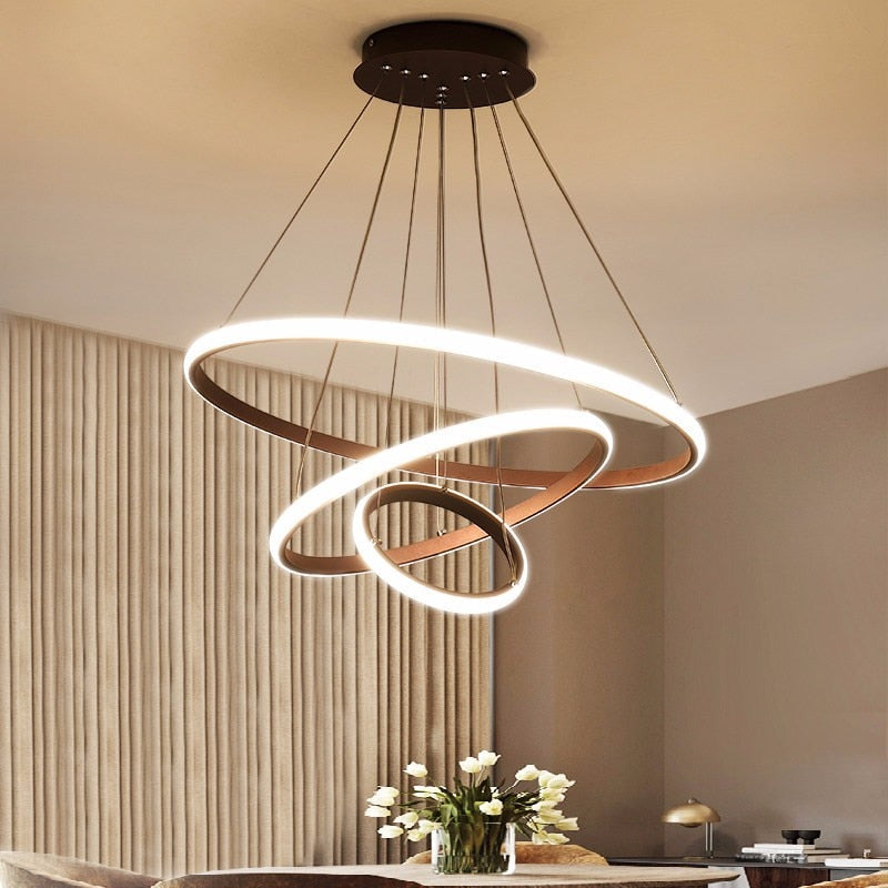 Zin Suspension Anneau Moderne Noir/Blanc/Doré. Salon - Neutralighting