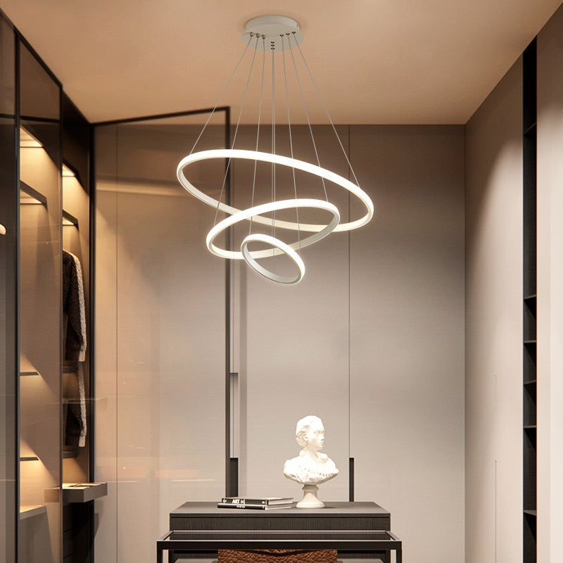 Zin Suspension Anneau Moderne Noir/Blanc/Doré. Salon - Neutralighting