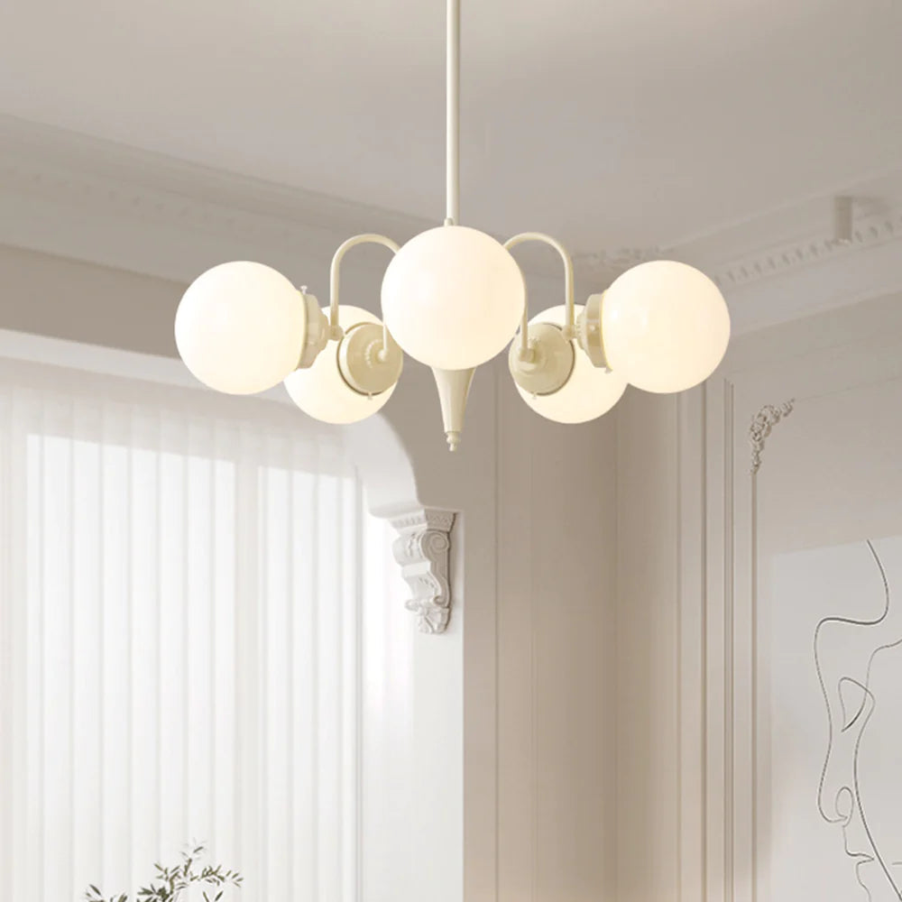 Valentina Lustre Français LED Blanc Crème Métal Salon - Neutralighting