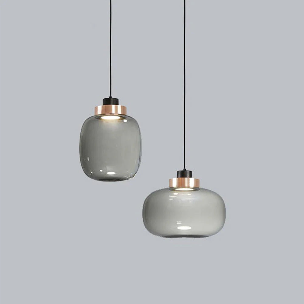 Valentina Moderne LED Suspension Fumée Verre Chambre À Coucher - Neutralighting