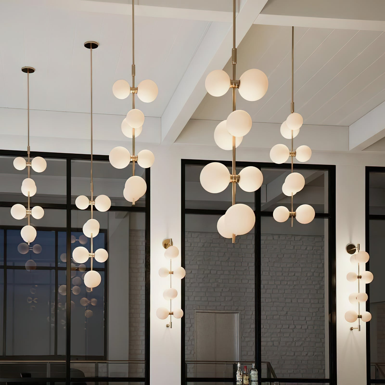 Zelirila Lampe Suspendue En Verre Sur Rail Art Premium Moderne - Neutralighting