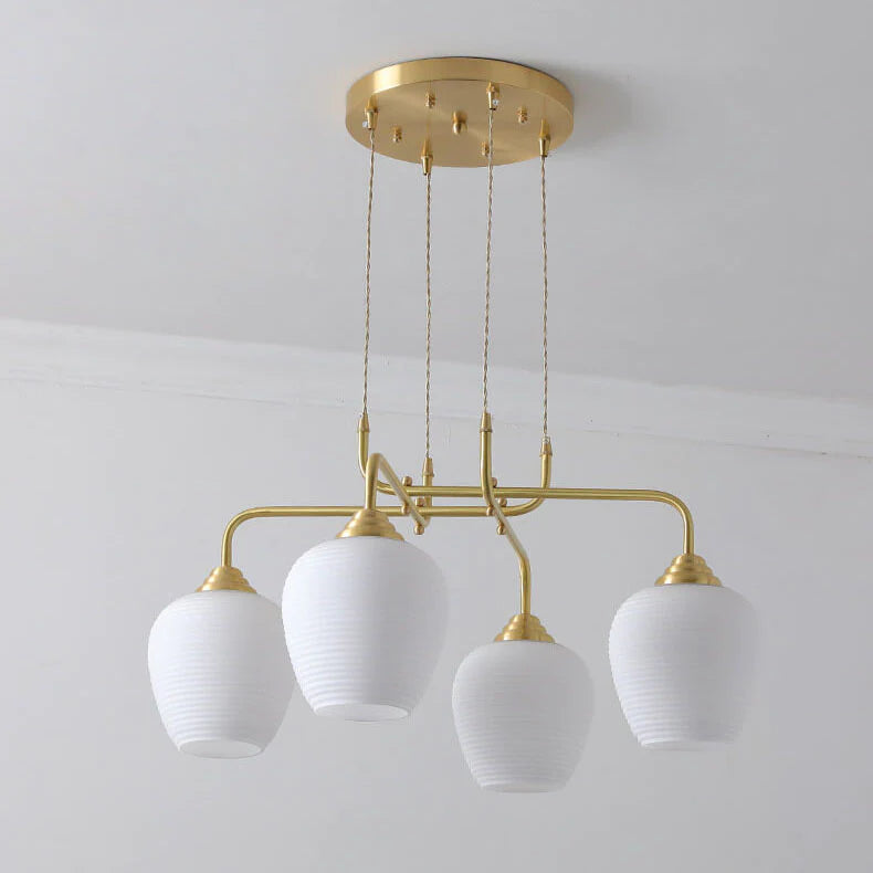 Valentina Moderne LED Lustre Or Métal Verre Salon/Chambre À Coucher - Neutralighting