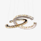 Lustra Chandelier Cristal Double C Moderne Argent 2-Rings - Neutralighting