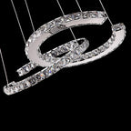 Lustra Chandelier Cristal Double C Moderne Argent 2-Rings - Neutralighting