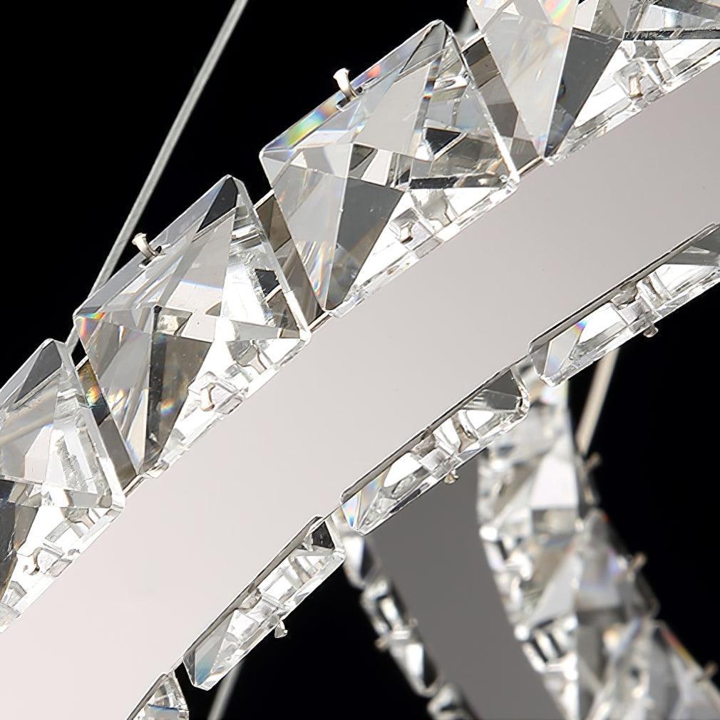 Lustra Chandelier Cristal Double C Moderne Argent 2-Rings - Neutralighting