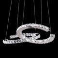 Lustra Chandelier Cristal Double C Moderne Argent 2-Rings - Neutralighting