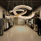 Lustra Chandelier Cristal Double C Moderne Argent 2-Rings - Neutralighting