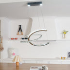 Lustra Chandelier Cristal Double C Moderne Argent 2-Rings - Neutralighting