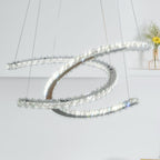 Lustra Chandelier Cristal Double C Moderne Argent 2-Rings - Neutralighting