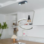 Lustra Chandelier Cristal Double C Moderne Argent 2-Rings - Neutralighting