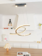 Lustra Chandelier Cristal Double C Moderne Argent 2-Rings - Neutralighting