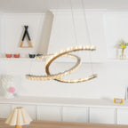 Lustra Chandelier Cristal Double C Moderne Argent 2-Rings - Neutralighting