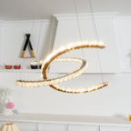 Lustra Chandelier Cristal Double C Moderne Argent 2-Rings - Neutralighting