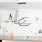 Lustra Chandelier Cristal Double C Moderne Argent 2-Rings - Neutralighting