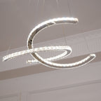 Lustra Chandelier Cristal Double C Moderne Argent 2-Rings - Neutralighting