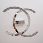 Lustra Chandelier Cristal Double C Moderne Argent 2-Rings - Neutralighting
