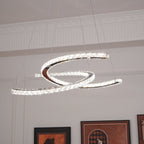 Lustra Chandelier Cristal Double C Moderne Argent 2-Rings - Neutralighting
