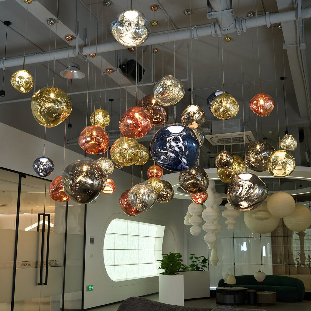 Solara Suspension en Verre Soufflé Cluster Irrégulier Sculptural - Neutralighting
