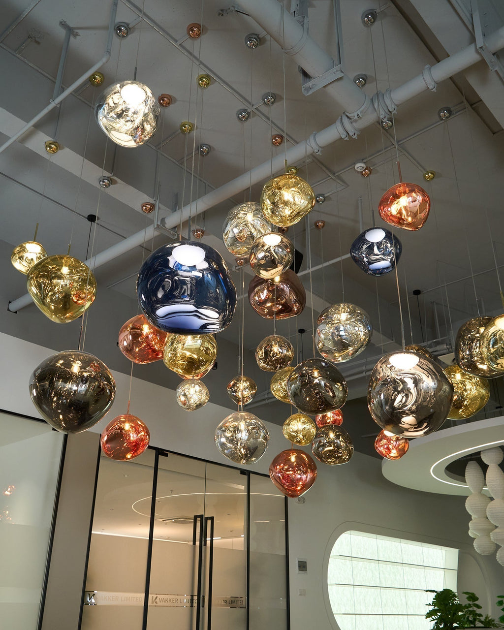 Solara Suspension en Verre Soufflé Cluster Irrégulier Sculptural - Neutralighting