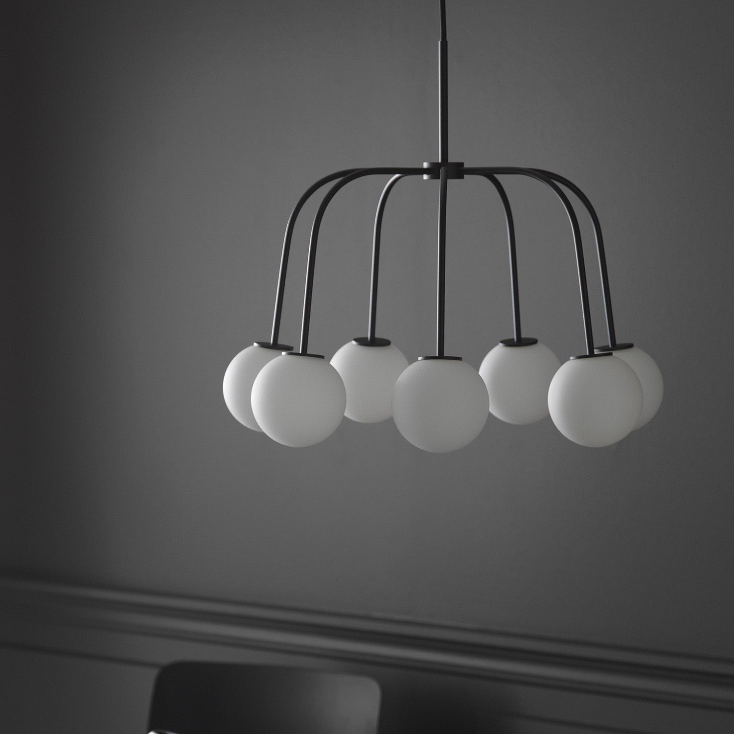 Elphaia Chandelier Vintage Moderne Pieuvre Verre Noir - Neutralighting