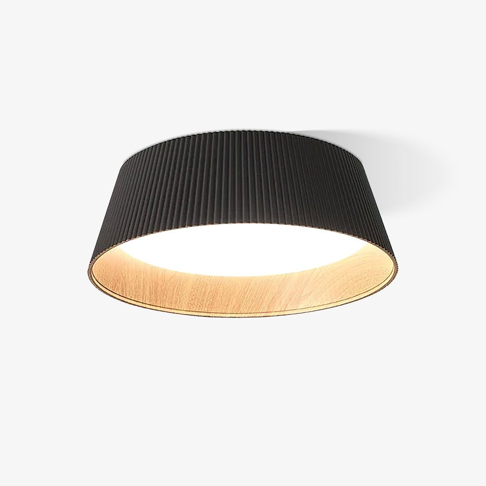 Solara Plafonnier Cylindre Cannelé Bois Élégant Contemporain - Neutralighting