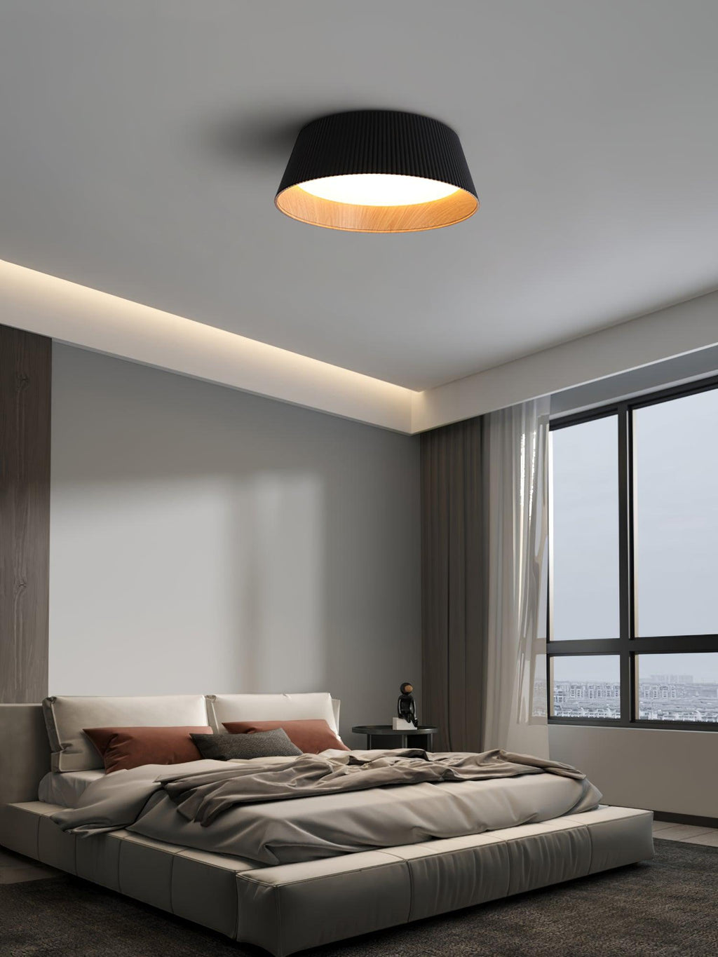 Solara Plafonnier Cylindre Cannelé Bois Élégant Contemporain - Neutralighting