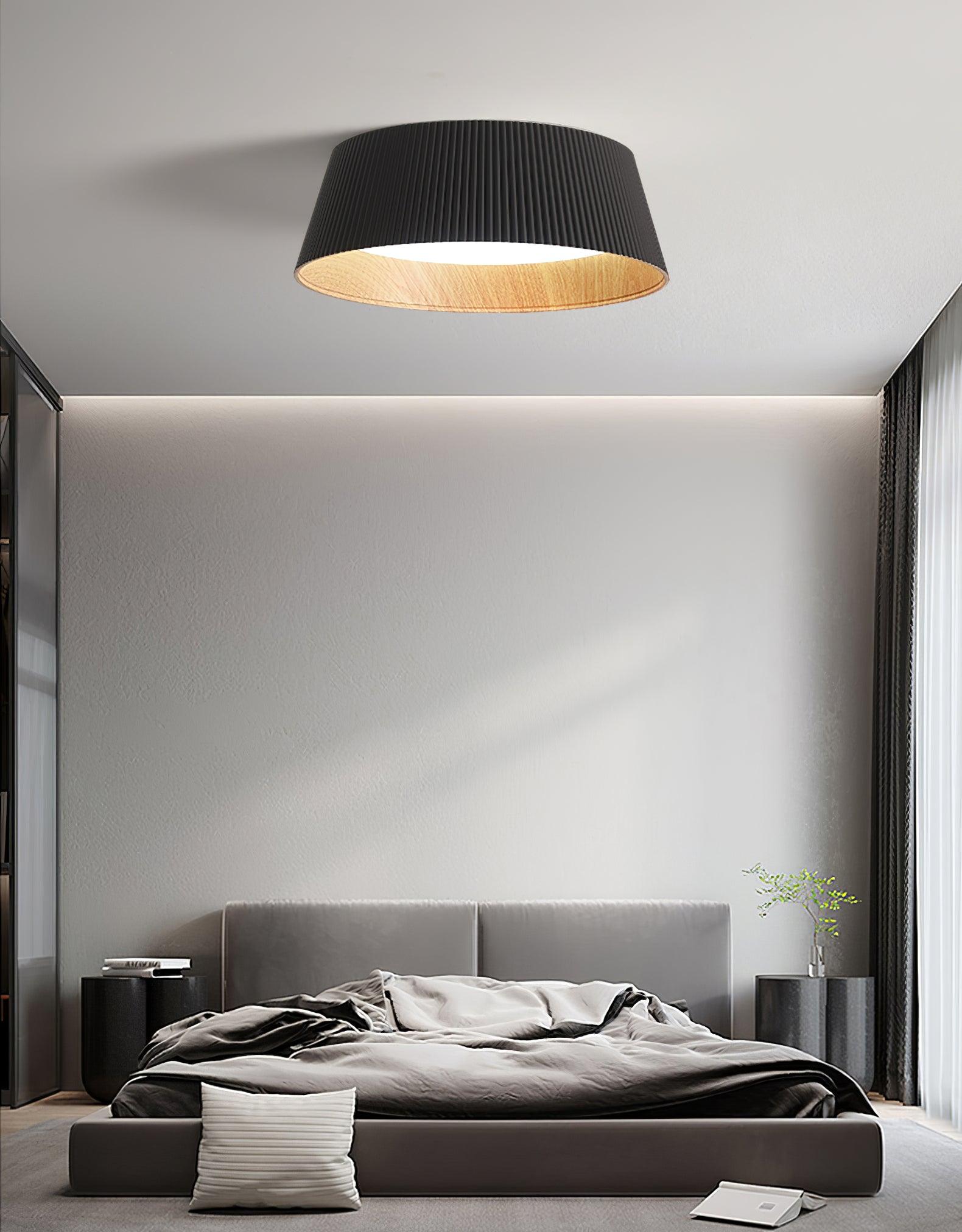 Solara Plafonnier Cylindre Cannelé Bois Élégant Contemporain - Neutralighting