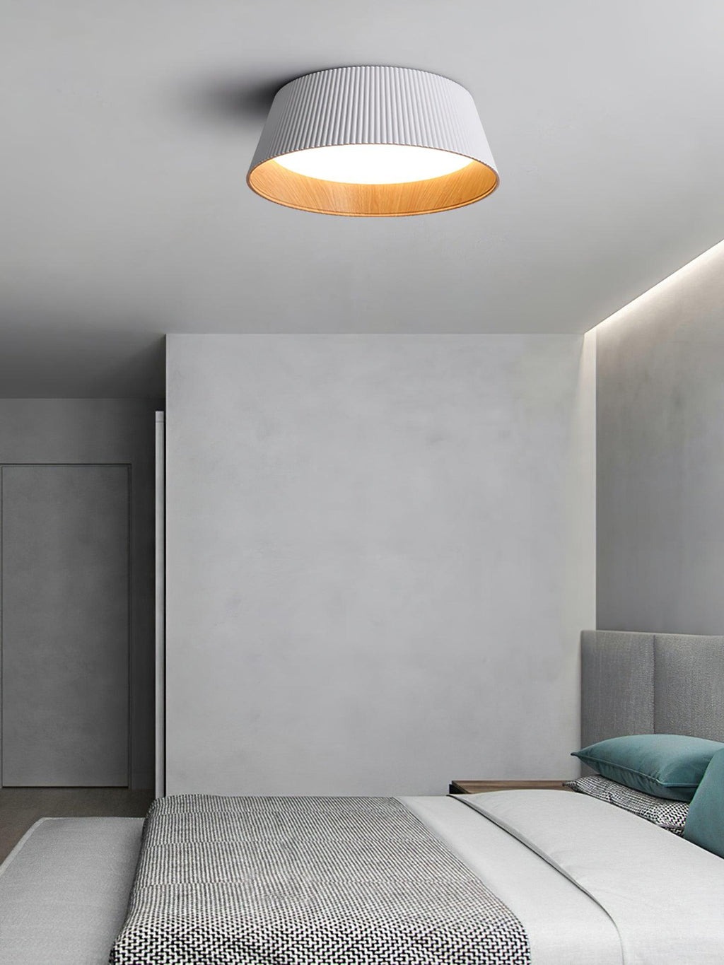 Solara Plafonnier Cylindre Cannelé Bois Élégant Contemporain - Neutralighting