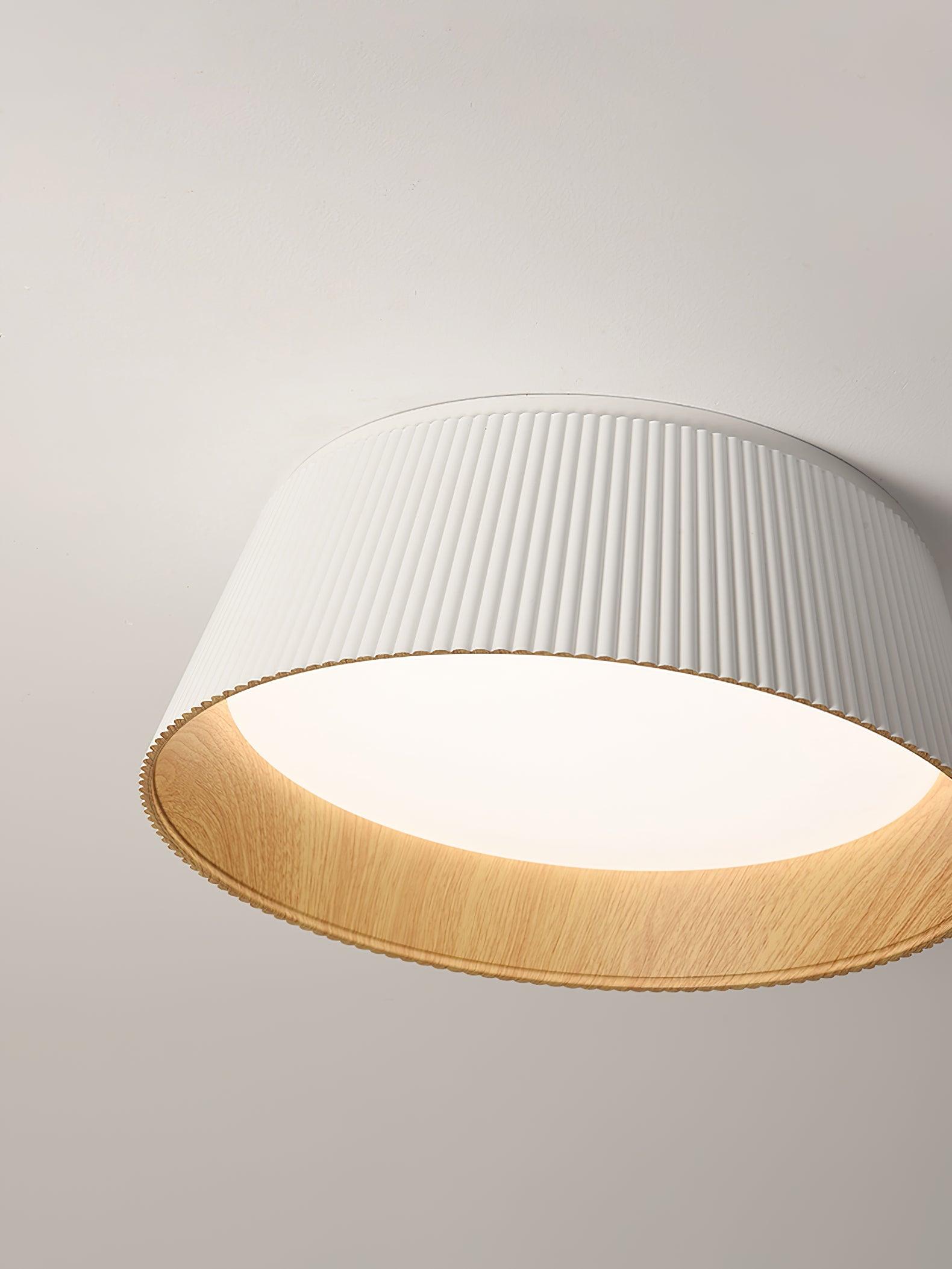 Solara Plafonnier Cylindre Cannelé Bois Élégant Contemporain - Neutralighting