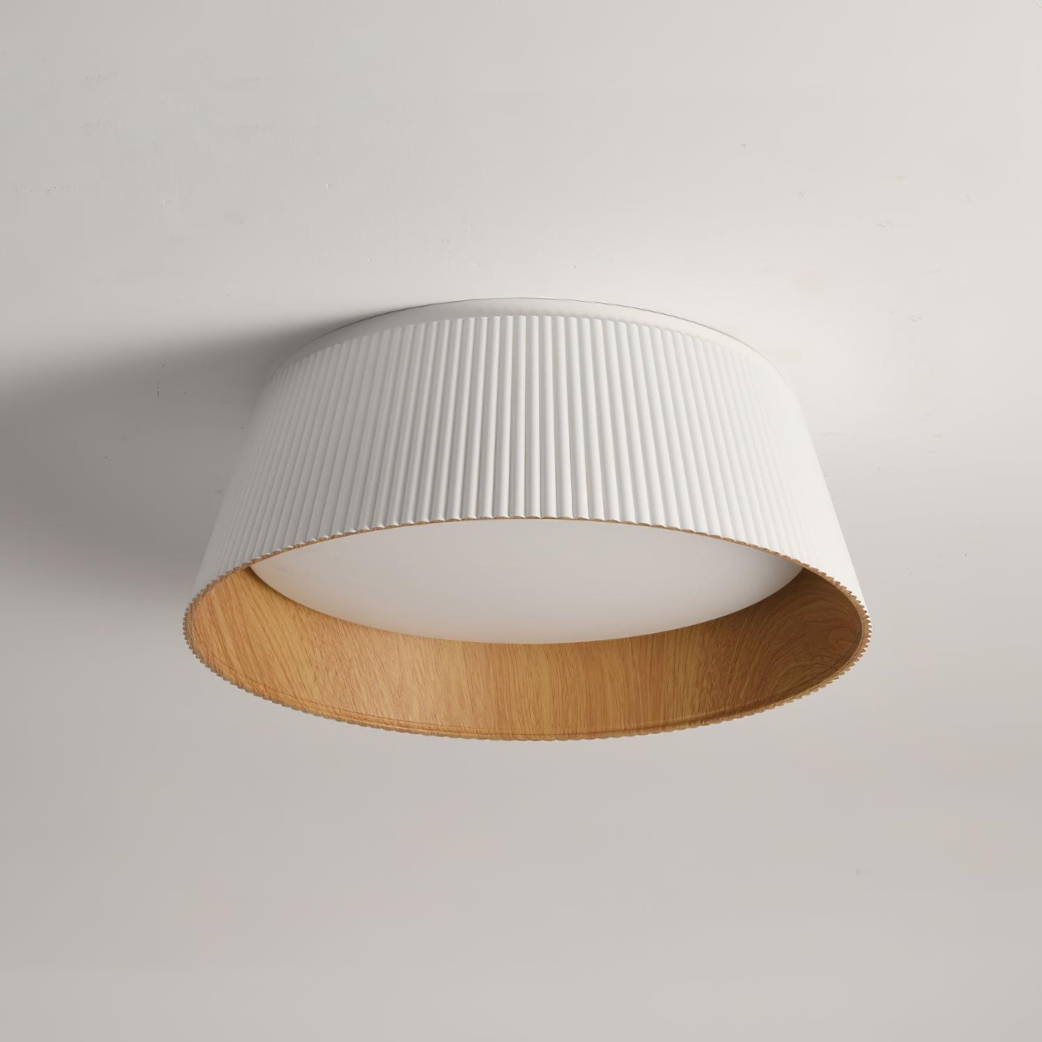 Solara Plafonnier Cylindre Cannelé Bois Élégant Contemporain - Neutralighting