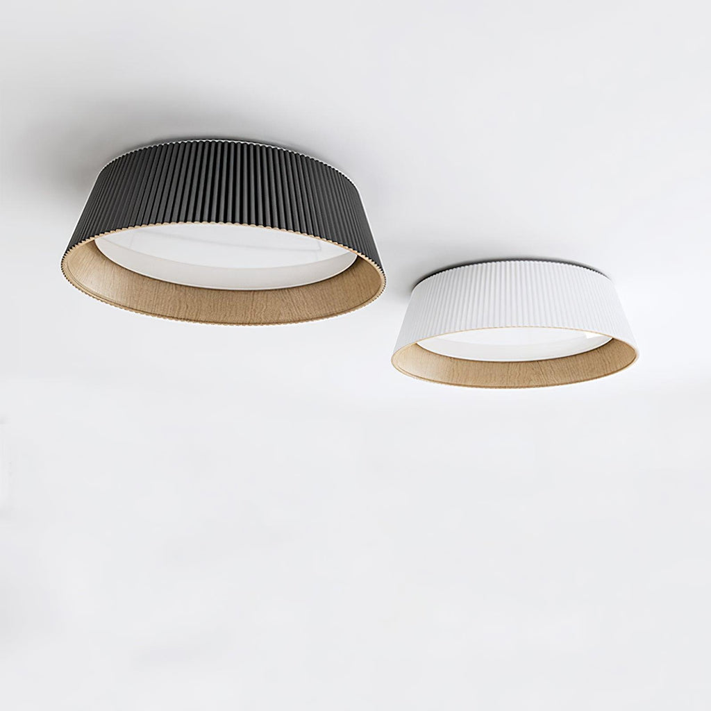 Solara Plafonnier Cylindre Cannelé Bois Élégant Contemporain - Neutralighting