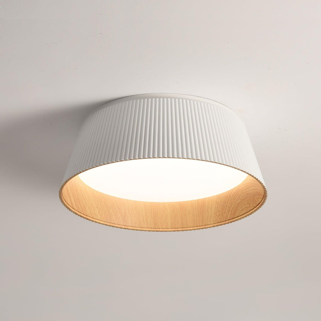 Solara Plafonnier Cylindre Cannelé Bois Élégant Contemporain - Neutralighting