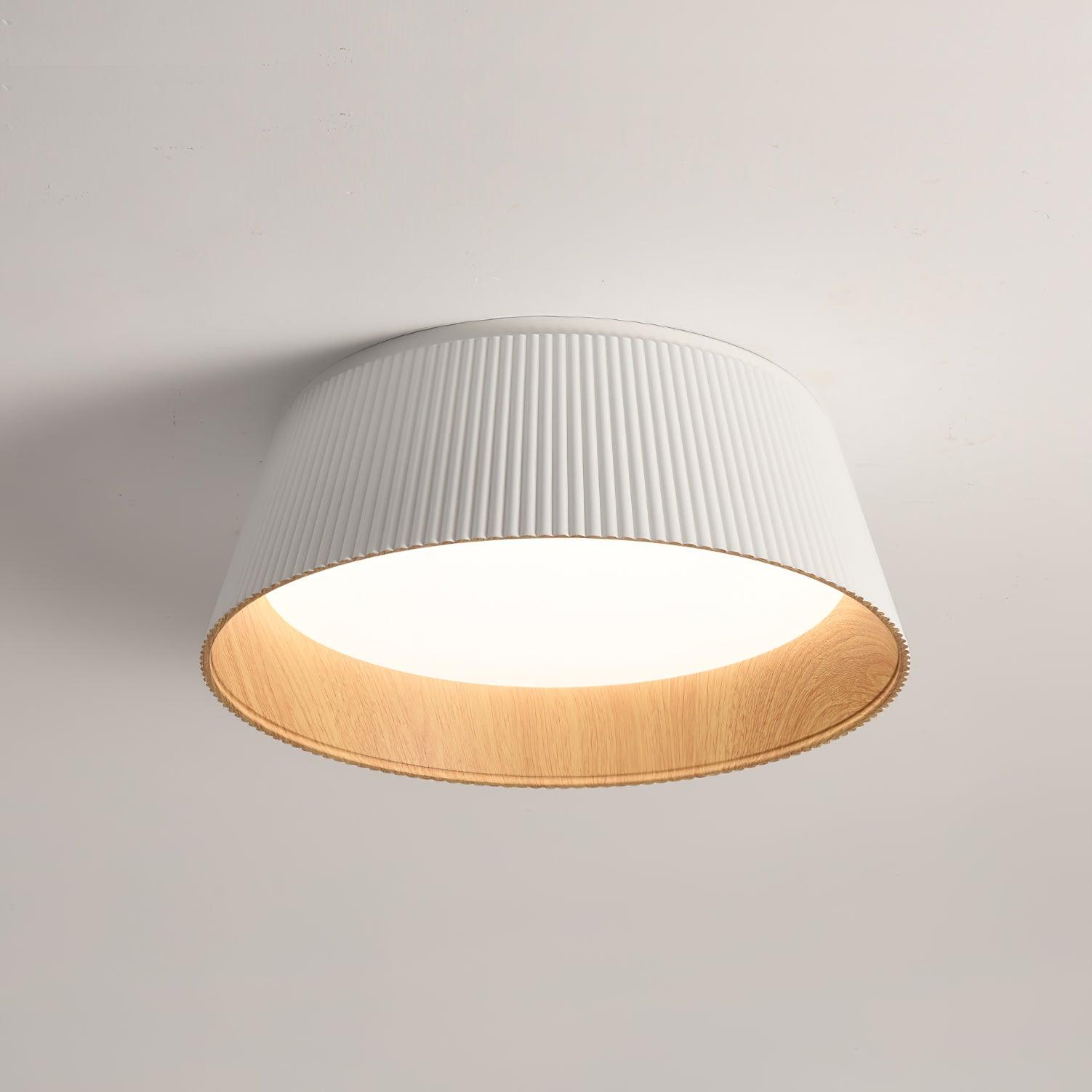 Solara Plafonnier Cylindre Cannelé Bois Élégant Contemporain - Neutralighting