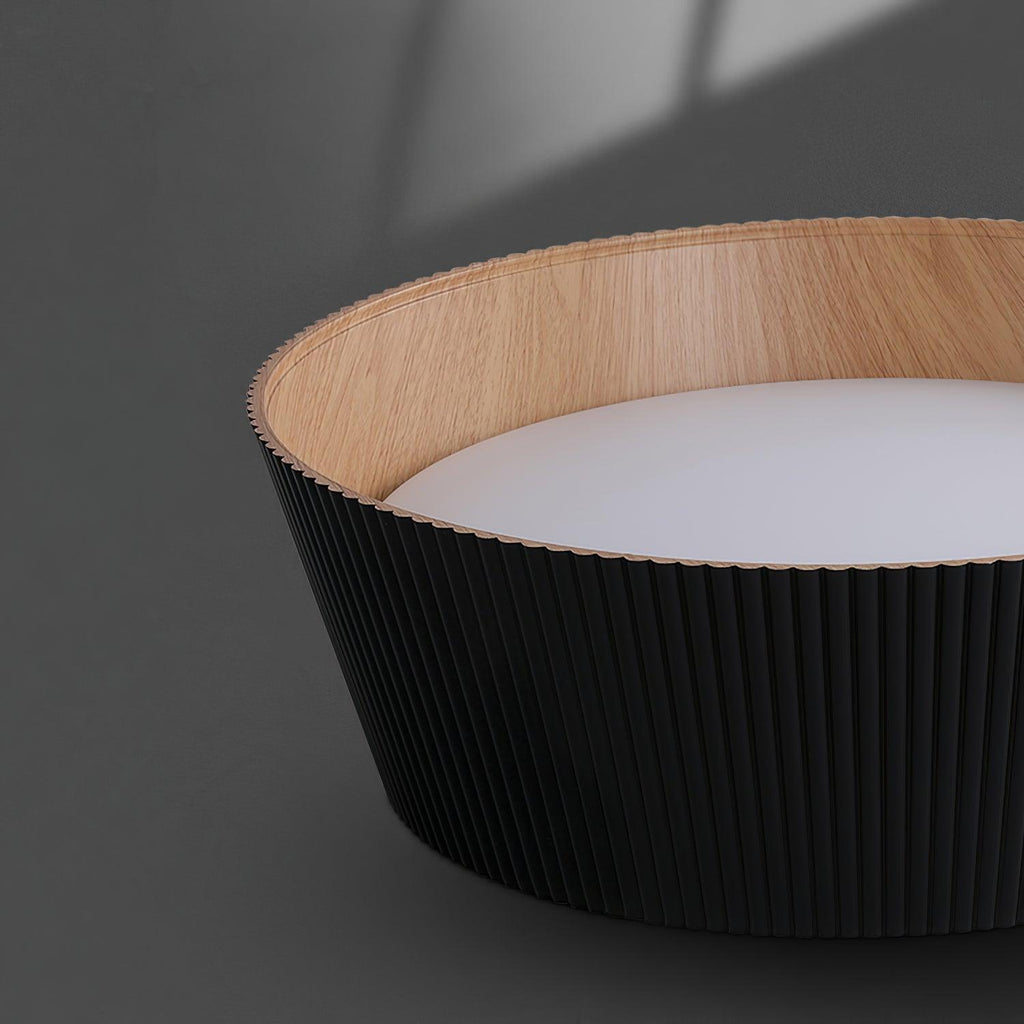 Solara Plafonnier Cylindre Cannelé Bois Élégant Contemporain - Neutralighting