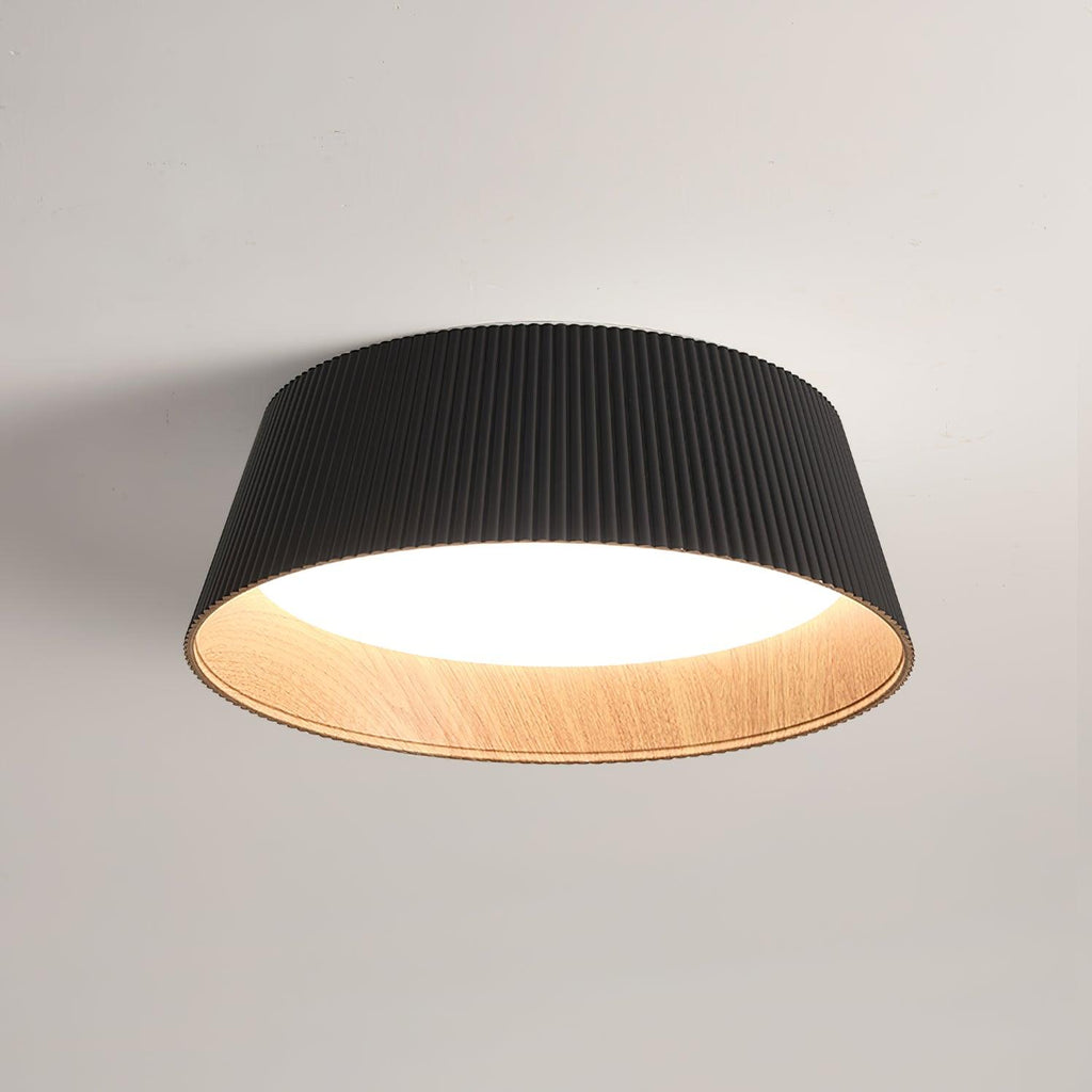Solara Plafonnier Cylindre Cannelé Bois Élégant Contemporain - Neutralighting