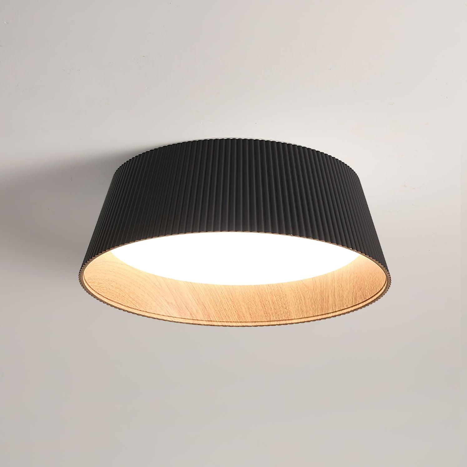 Solara Plafonnier Cylindre Cannelé Bois Élégant Contemporain - Neutralighting