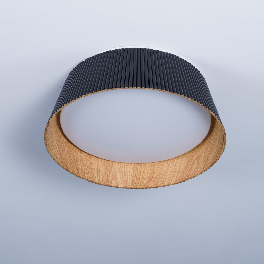 Solara Plafonnier Cylindre Cannelé Bois Élégant Contemporain - Neutralighting