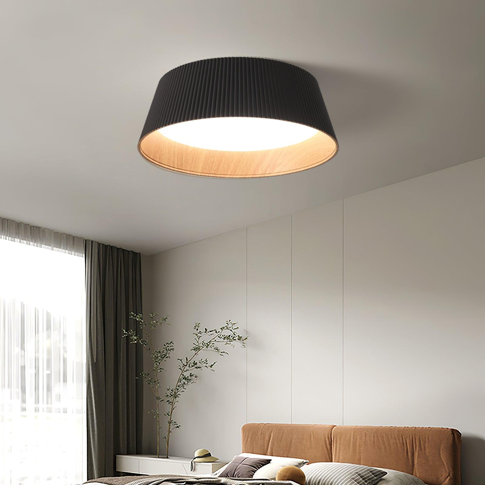 Solara Plafonnier Cylindre Cannelé Bois Élégant Contemporain - Neutralighting