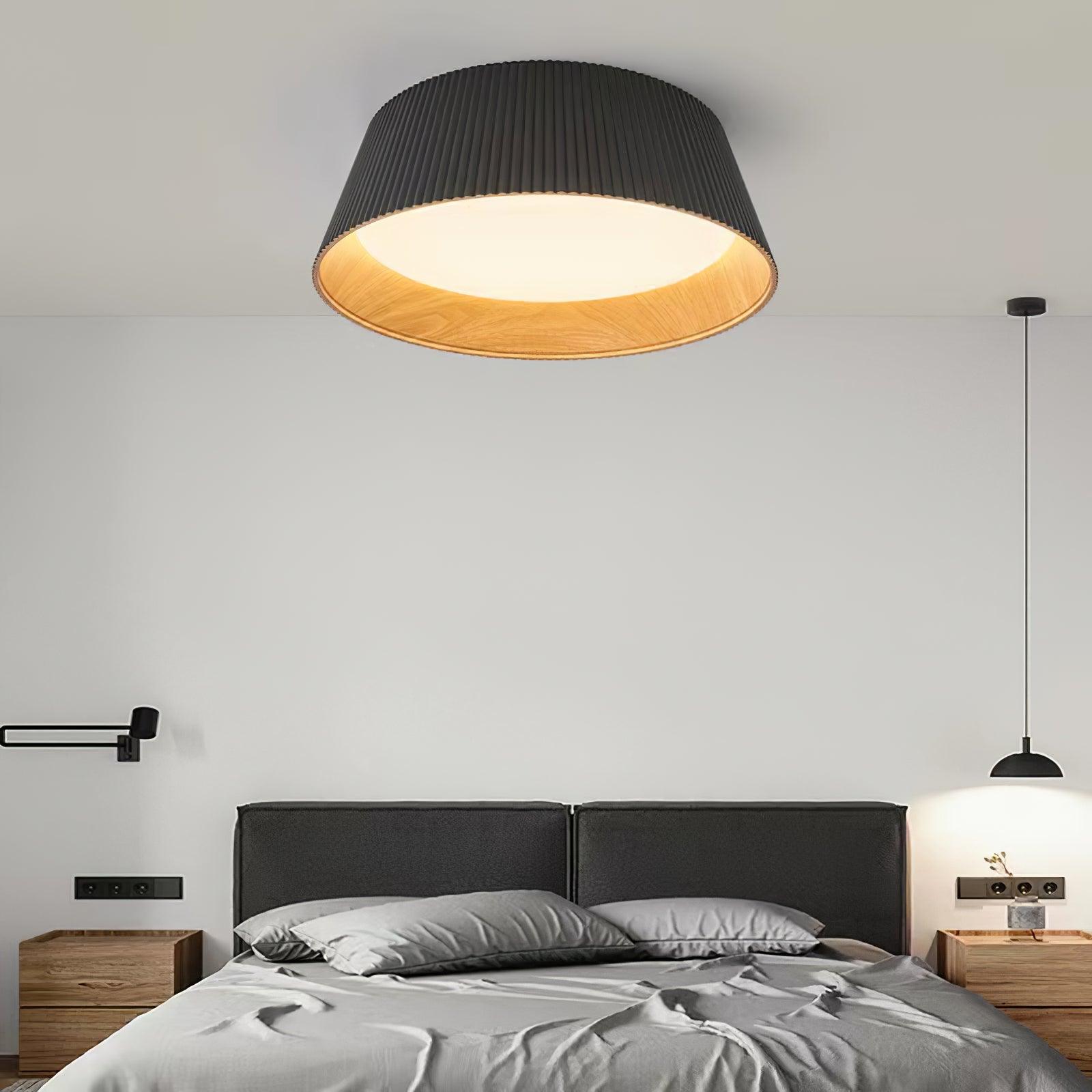 Solara Plafonnier Cylindre Cannelé Bois Élégant Contemporain - Neutralighting
