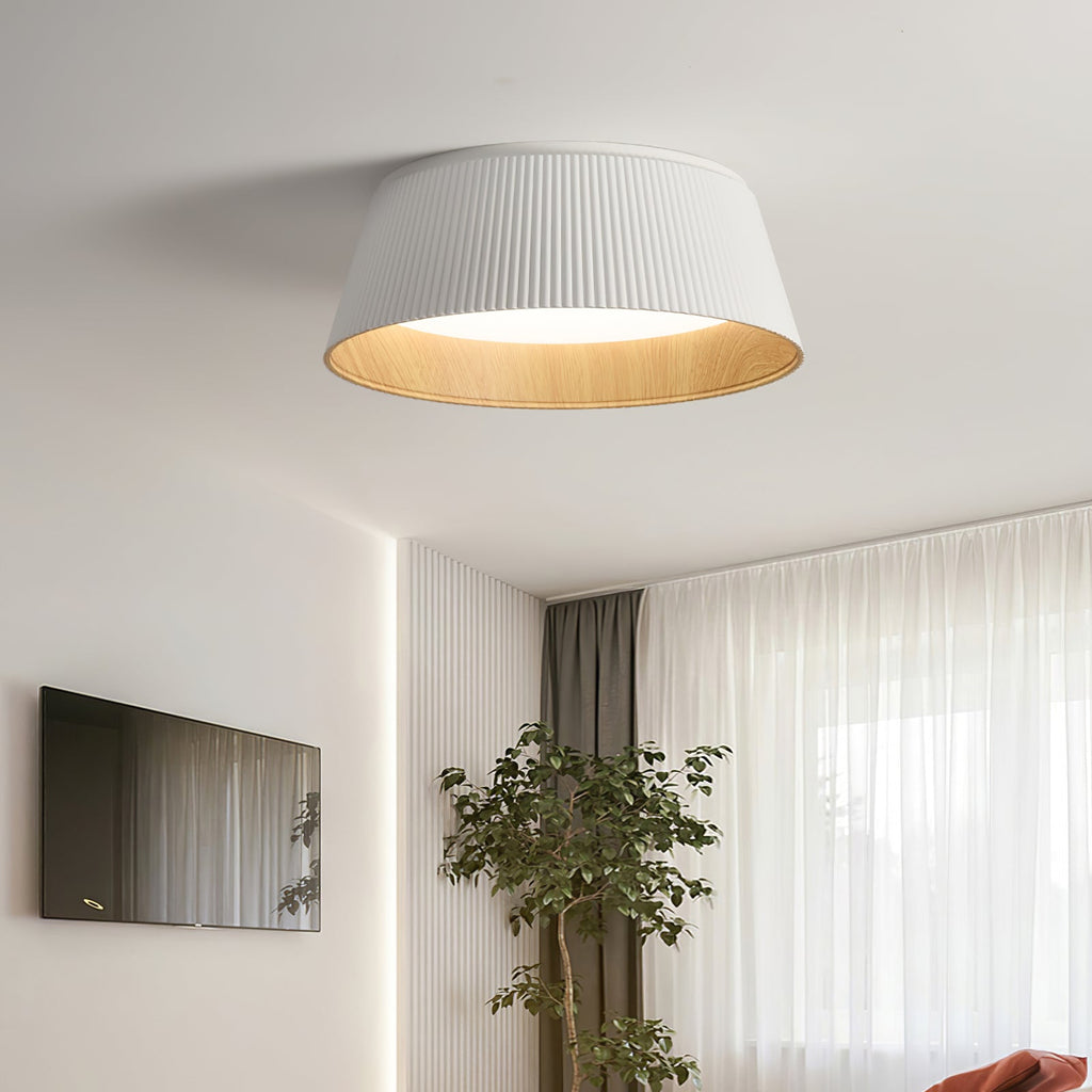 Solara Plafonnier Cylindre Cannelé Bois Élégant Contemporain - Neutralighting