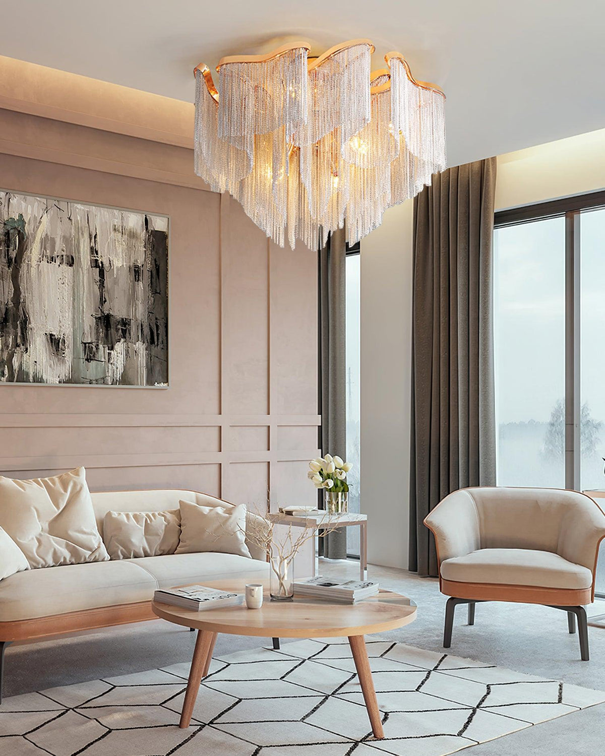 Lustra Plafonnier Moderne Art Frange - Neutralighting