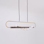 Ardin Chandelier Moderne en Noyer et Laiton - Neutralighting