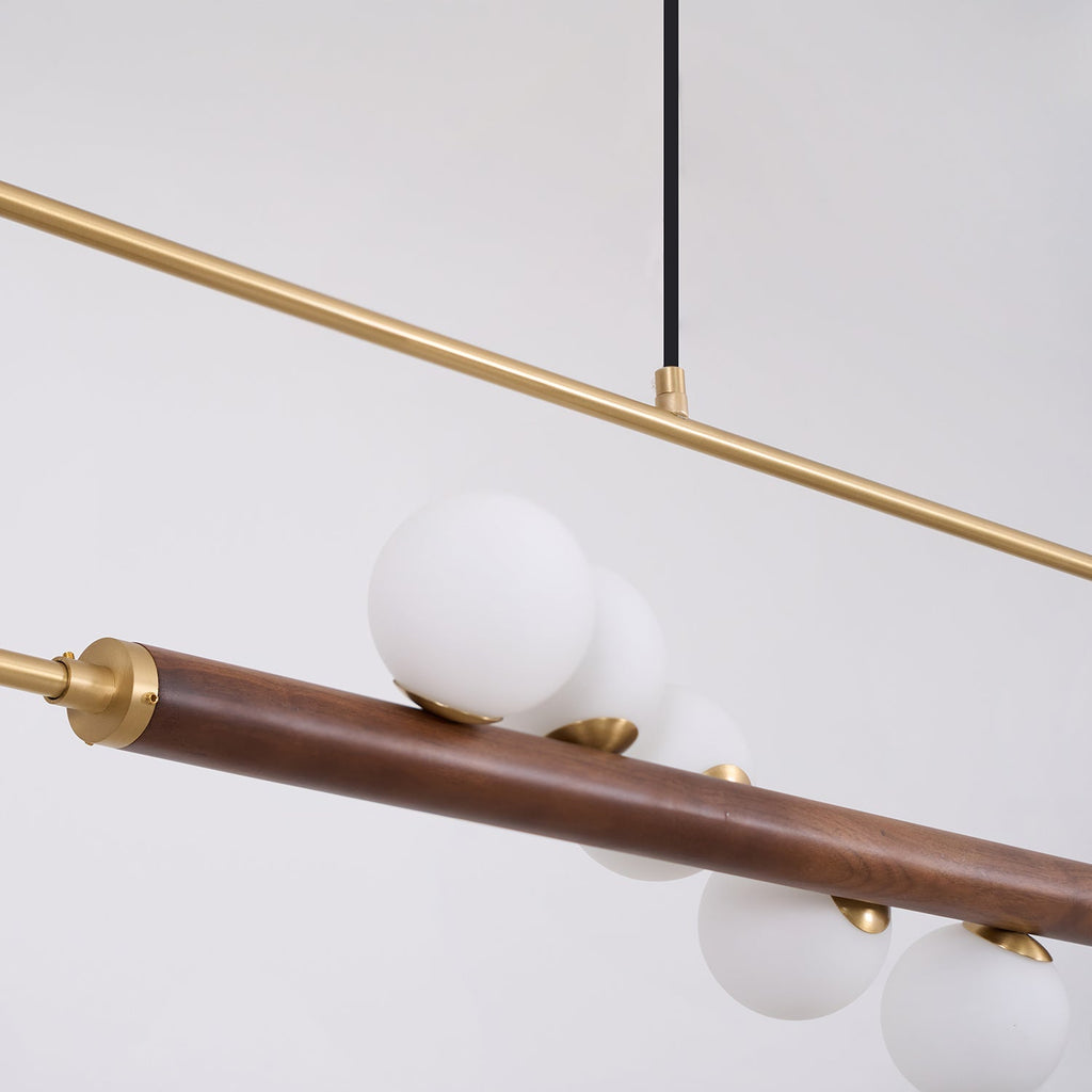 Ardin Chandelier Moderne en Noyer et Laiton - Neutralighting