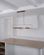 Ardin Chandelier Moderne en Noyer et Laiton - Neutralighting