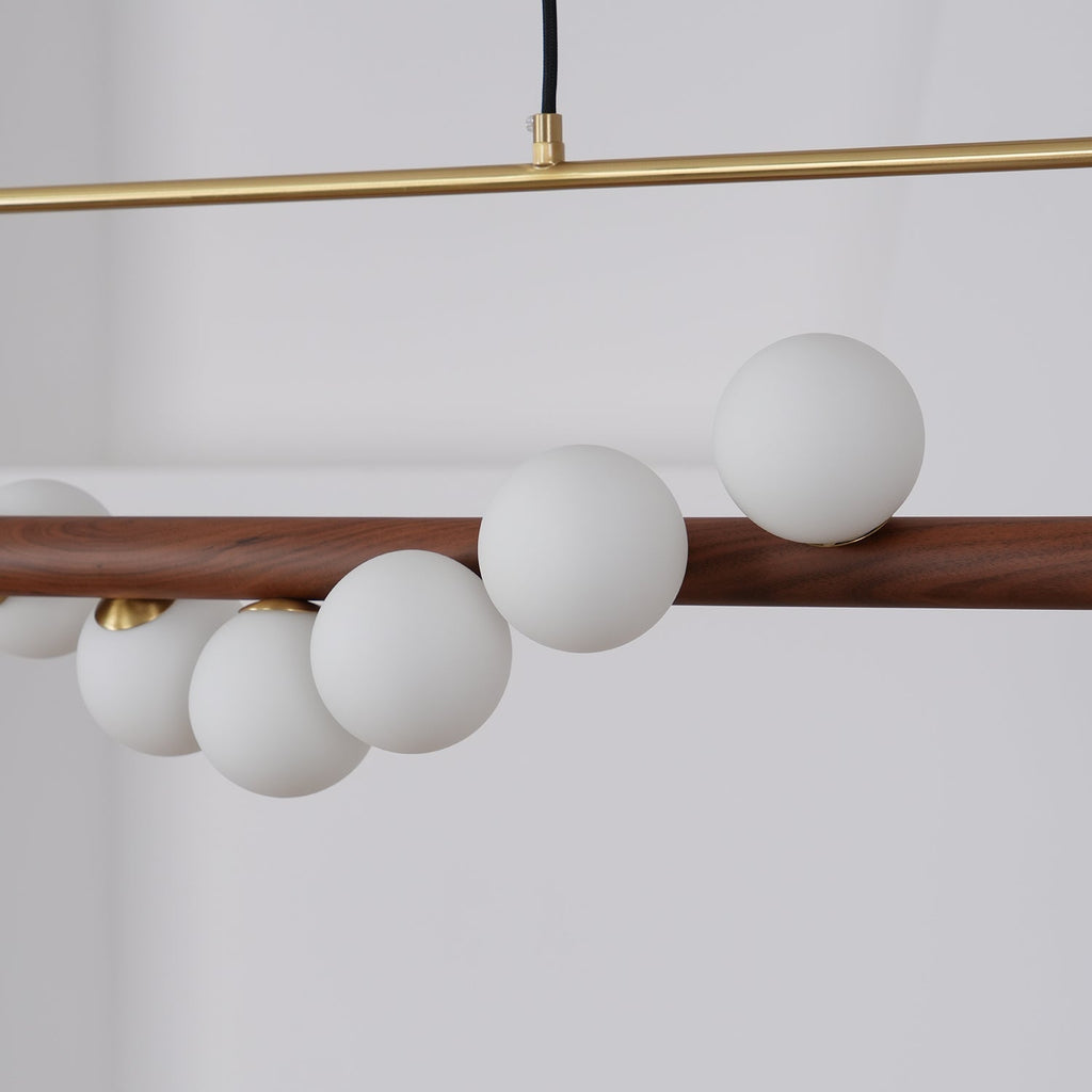 Ardin Chandelier Moderne en Noyer et Laiton - Neutralighting