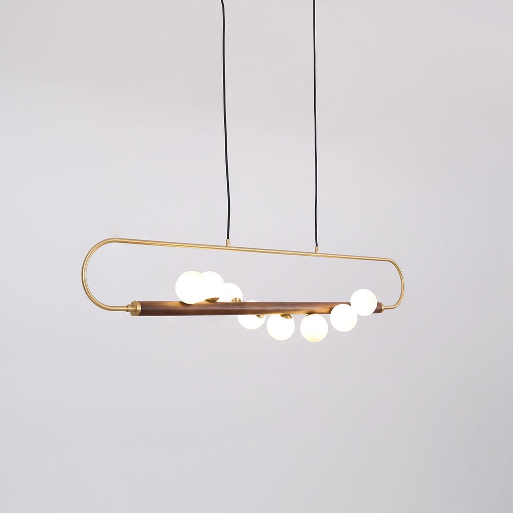 Ardin Chandelier Moderne en Noyer et Laiton - Neutralighting